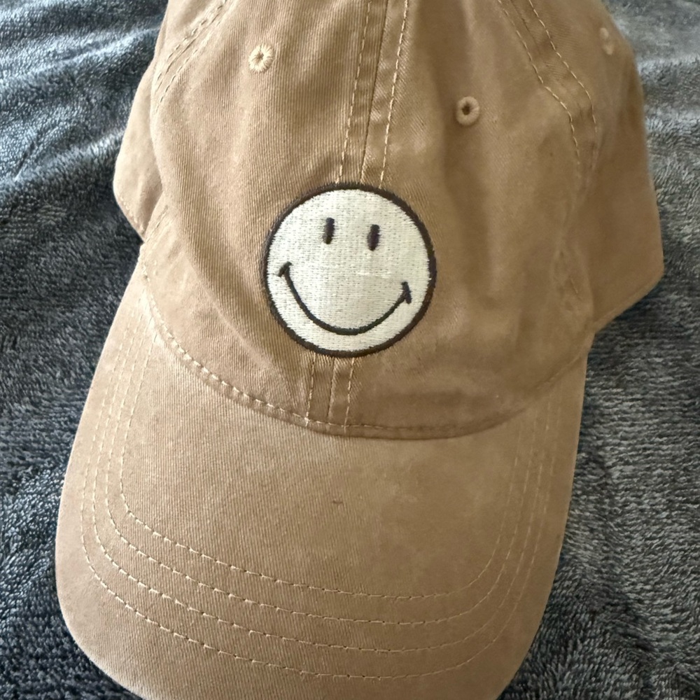 Tan Smiley Face Cap